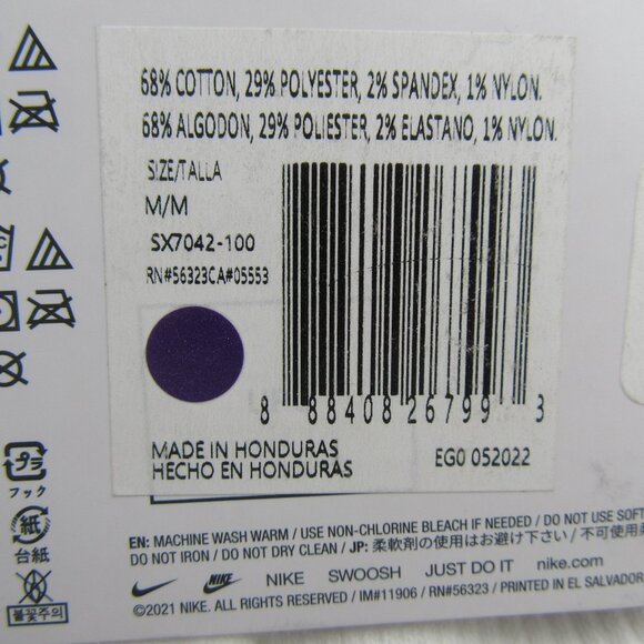 Nike Everyday Plus Cushion Low Socks White 6 Pack Women's 6-10 / Youth 5Y-7Y NEW - Picture 10 of 10